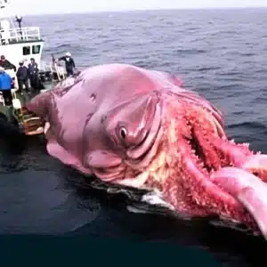 kp6.”An unprecedented moment of magic: An 860-pound giant squid of stunning beauty mesmerizes a global audience in an impressive underwater performance!”